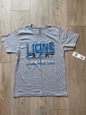 Unisex Kids XL (16/18) Detroit Lions NFL Team Apparel Heather Gray T-Shirt NWT
